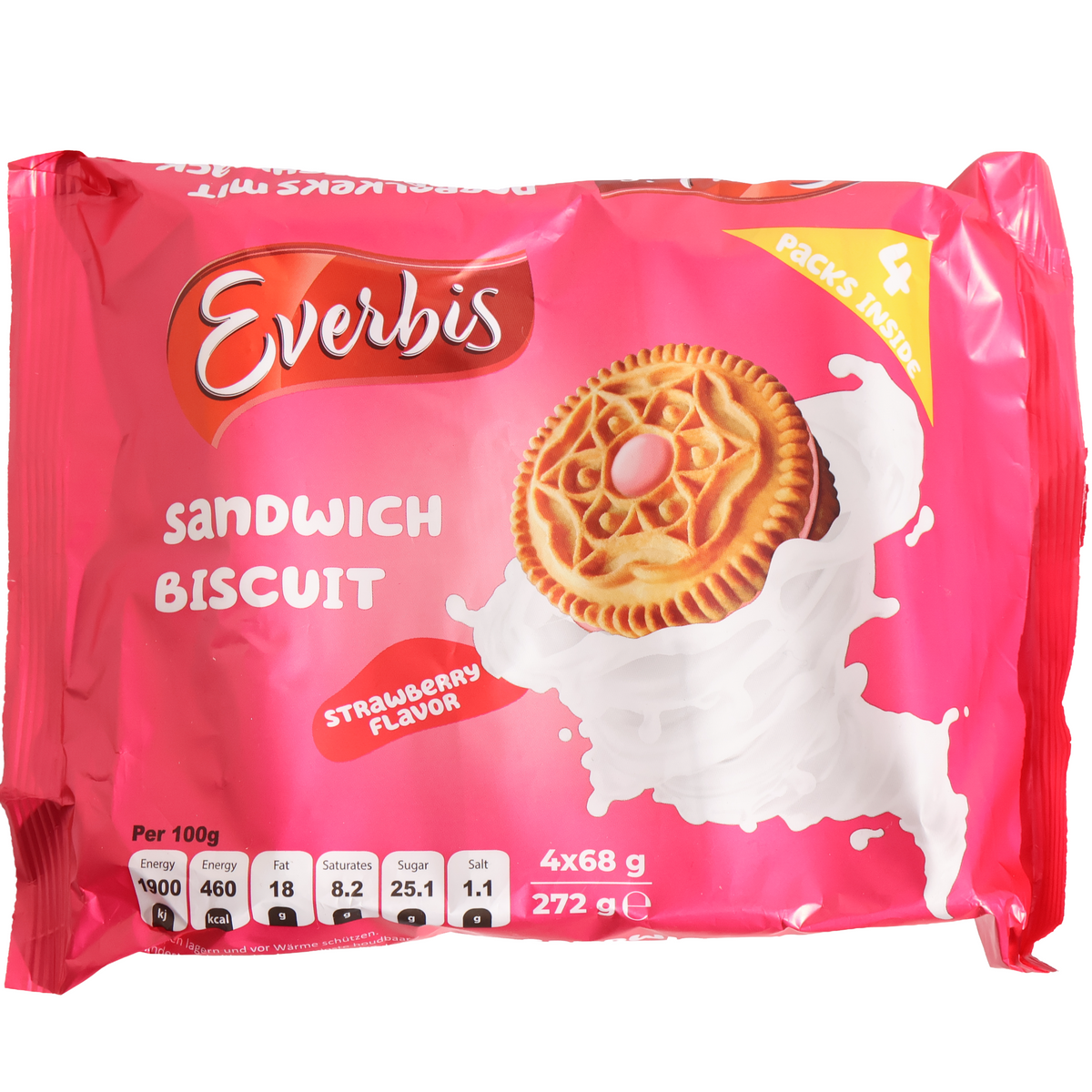 Everbis Strawberry Cream Sandwich Biscuits, 9.59oz