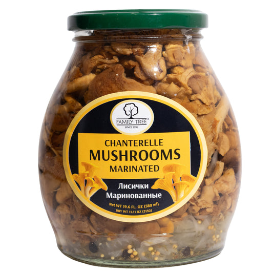 Family Tree Chanterelle Mushrooms Marinated, 19.6oz