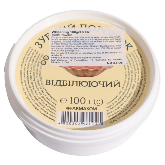 Farmakom Whitening Tooth Powder with Mint & Orange Oil, 3.5 oz