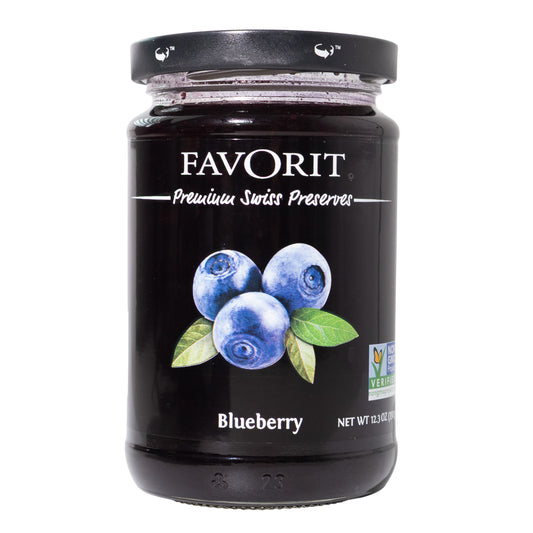 Favorit Blueberry Premium Swiss Preserves, 12.35oz