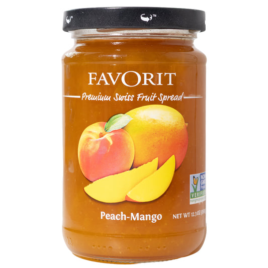 Favorit Peach-Mango Premium Swiss Fruit Spread, 12.3oz