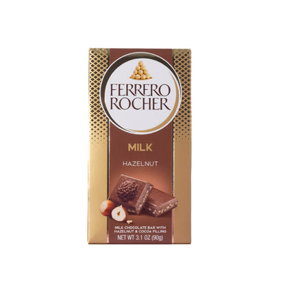 Ferrero Rocher Milk Hazelnut Chocolate Bar, 3.1oz