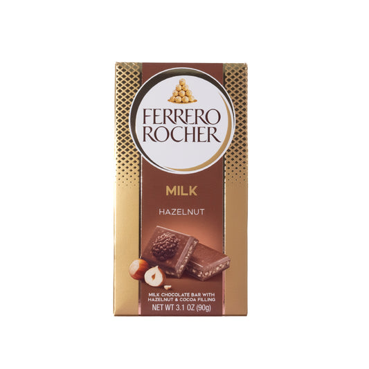 Ferrero Rocher Milk Hazelnut Chocolate Bar, 3.1oz