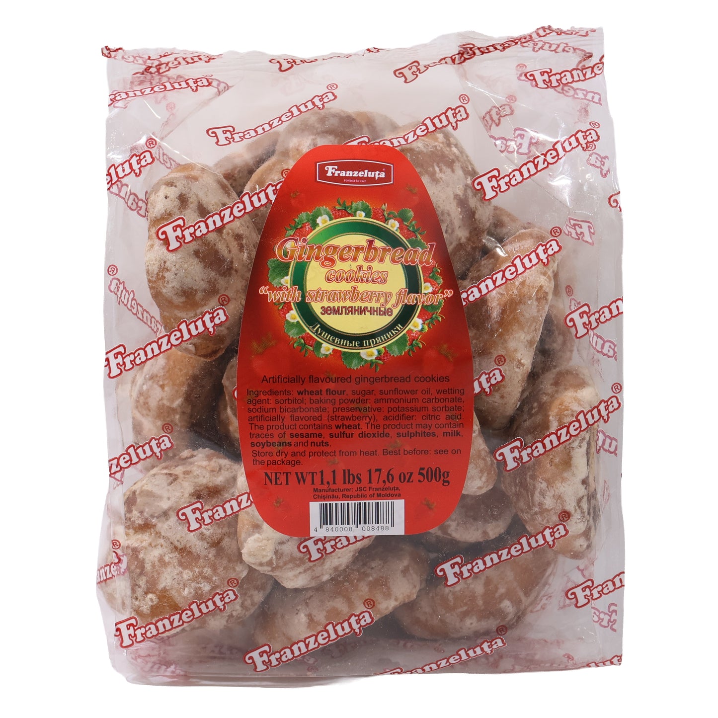 Franzeluța Gingerbread Cookies Strawberry Flavor, 17.6oz