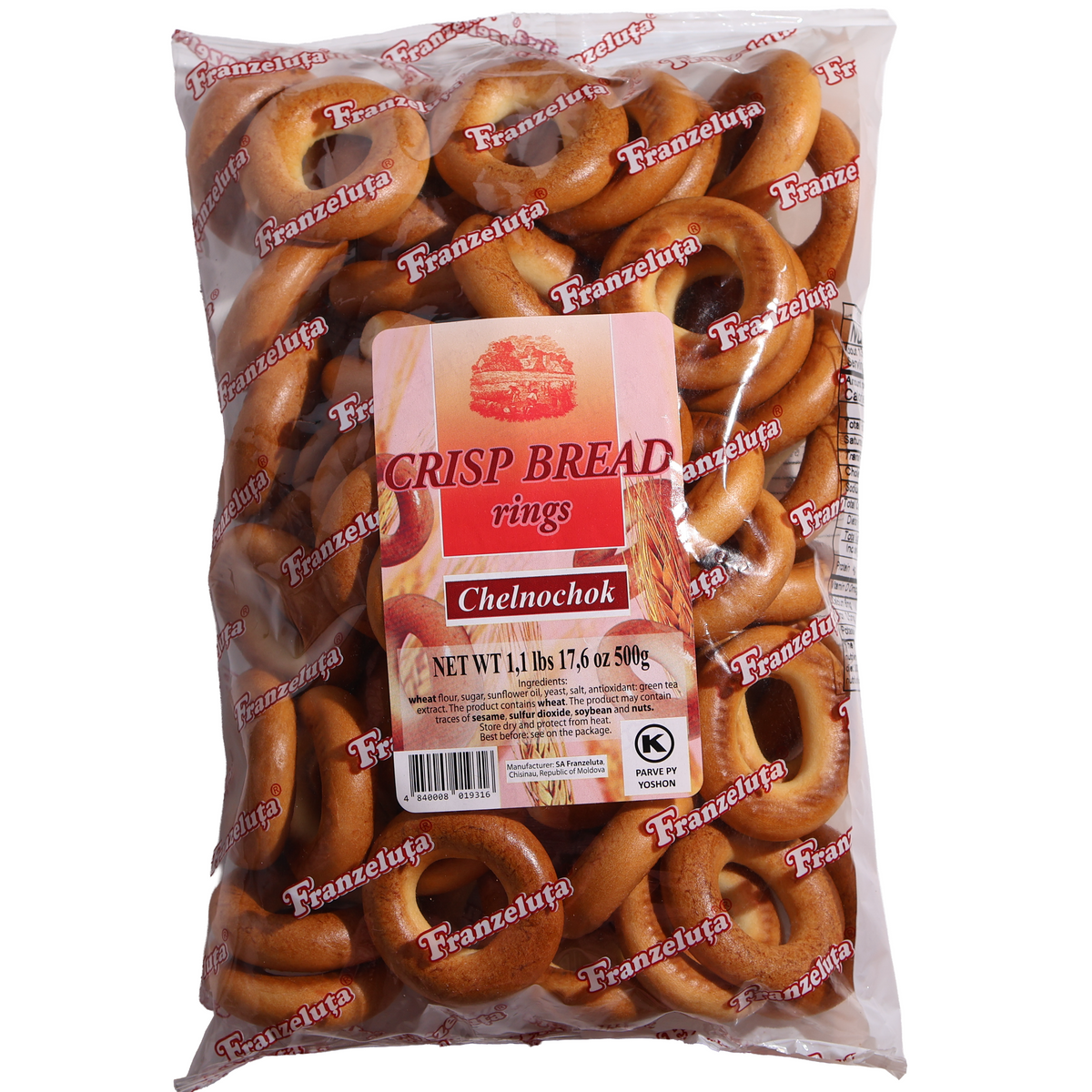 Franzeluta Crisp Bread Rings Chelnochok, 17.6oz
