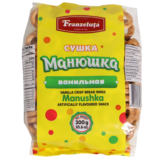 Franzeluta Manushka Vanilla Crisp Bread Rings, 10.6oz