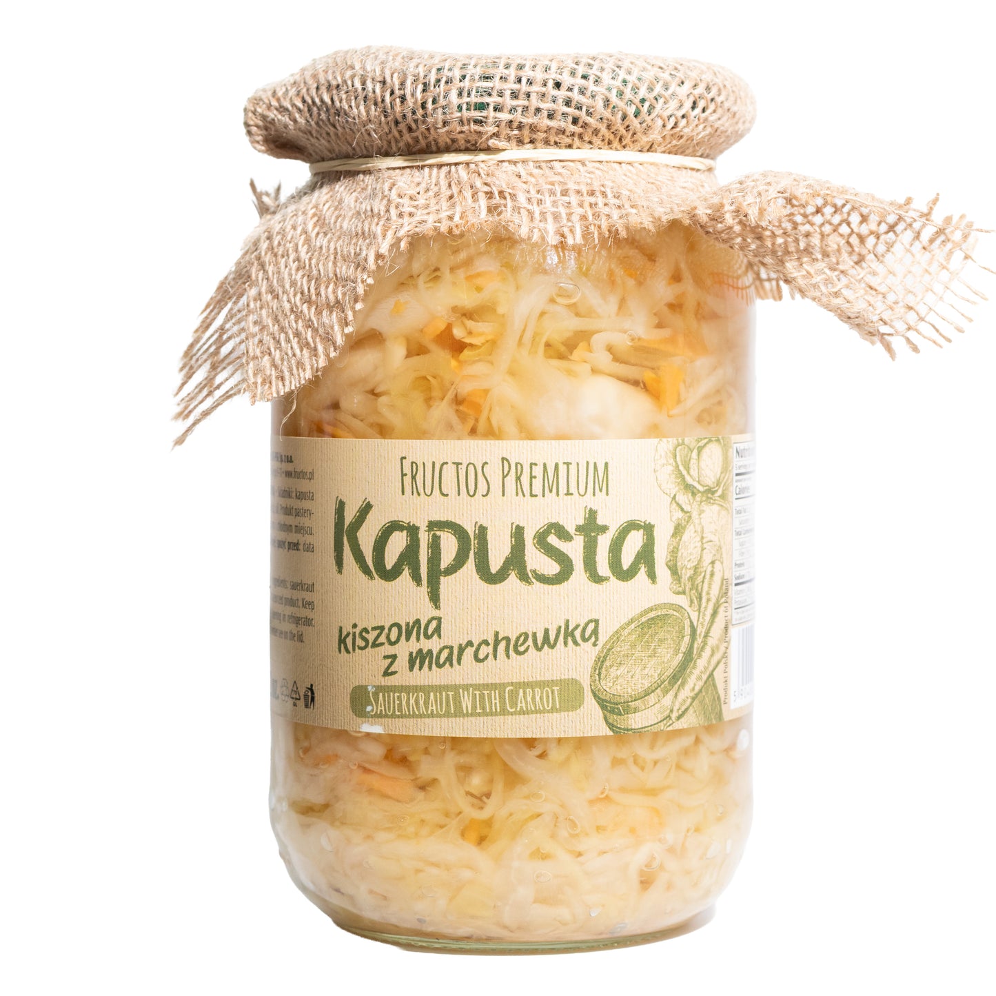 Fructos Premium Sauerkraut with Carrot, 28.92oz