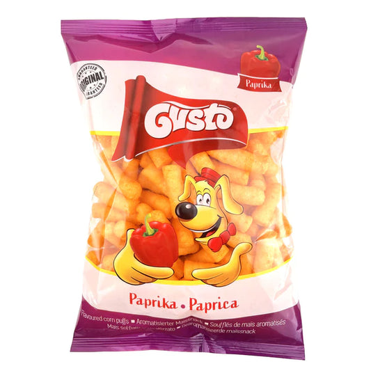 pack of Gusto Paprika Corn Puffs, 80g