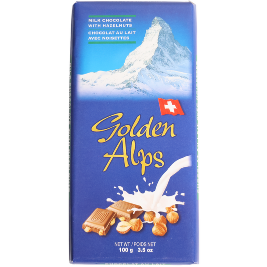 Golden Alps Milk Chocolate with Hazelnuts, 3.5oz