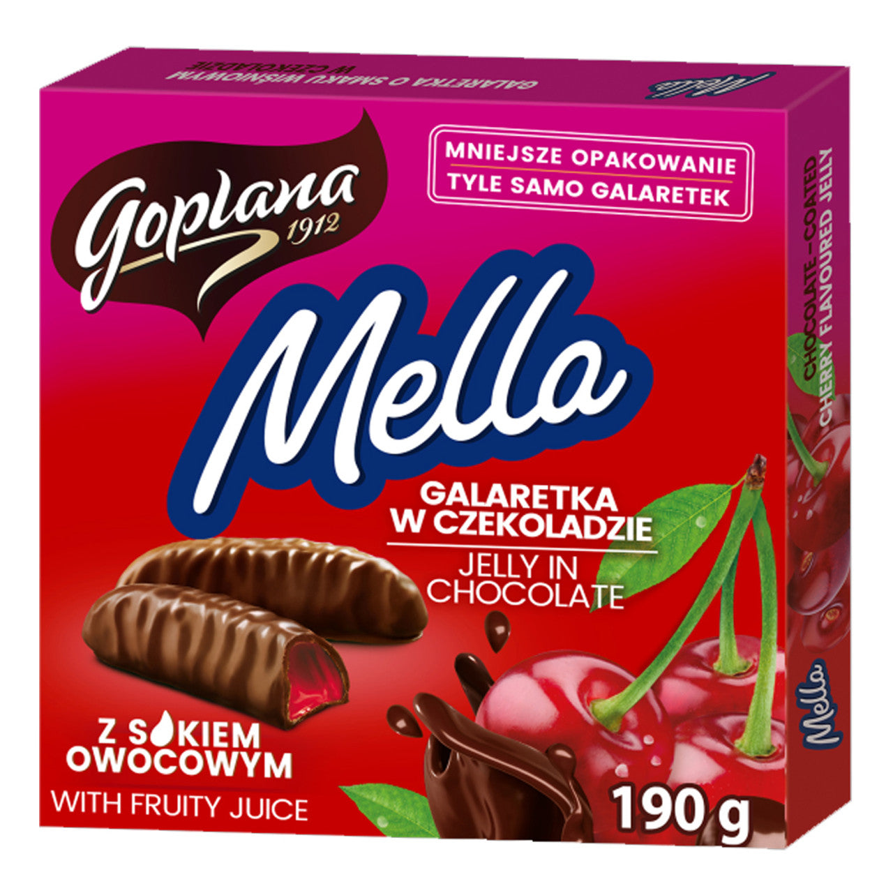 pack of Chocolate Jelly Coated in Cherry, 190g