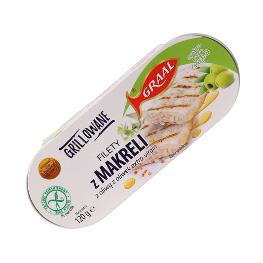 Graal Grilled Mackerel Fillets in Extra Virgin Olive Oil, 4.23oz