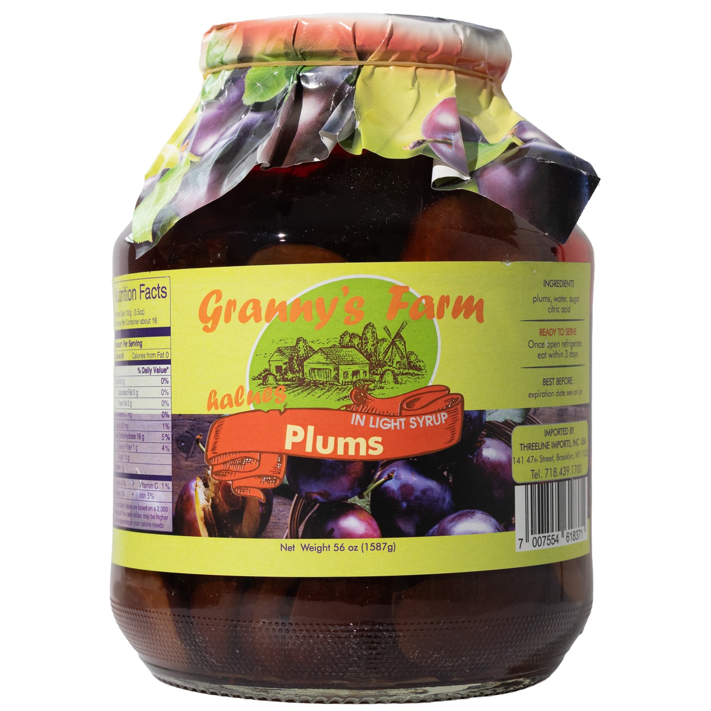 Granny’s Farm Whole Plums in Light Syrup, 56oz