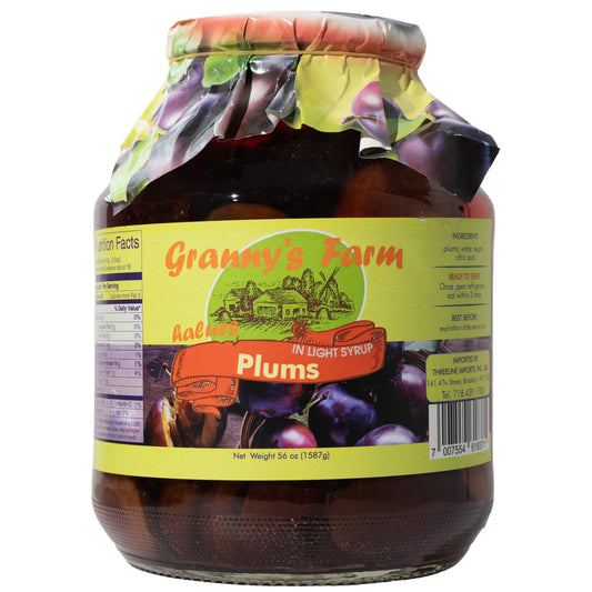 Granny’s Farm Whole Plums in Light Syrup, 56oz