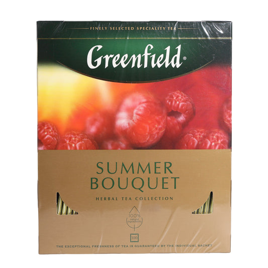 Greenfield Summer Bouquet Raspberry Herbal Tea, 100 Tea Bags