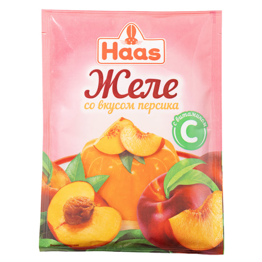 Haas Peach Flavored Jelly Dessert Mix, 1.76oz