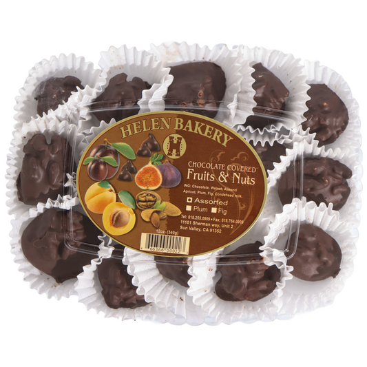 Helen Bakery Assorted Chocolate Covered Fruits & Nuts, 12oz