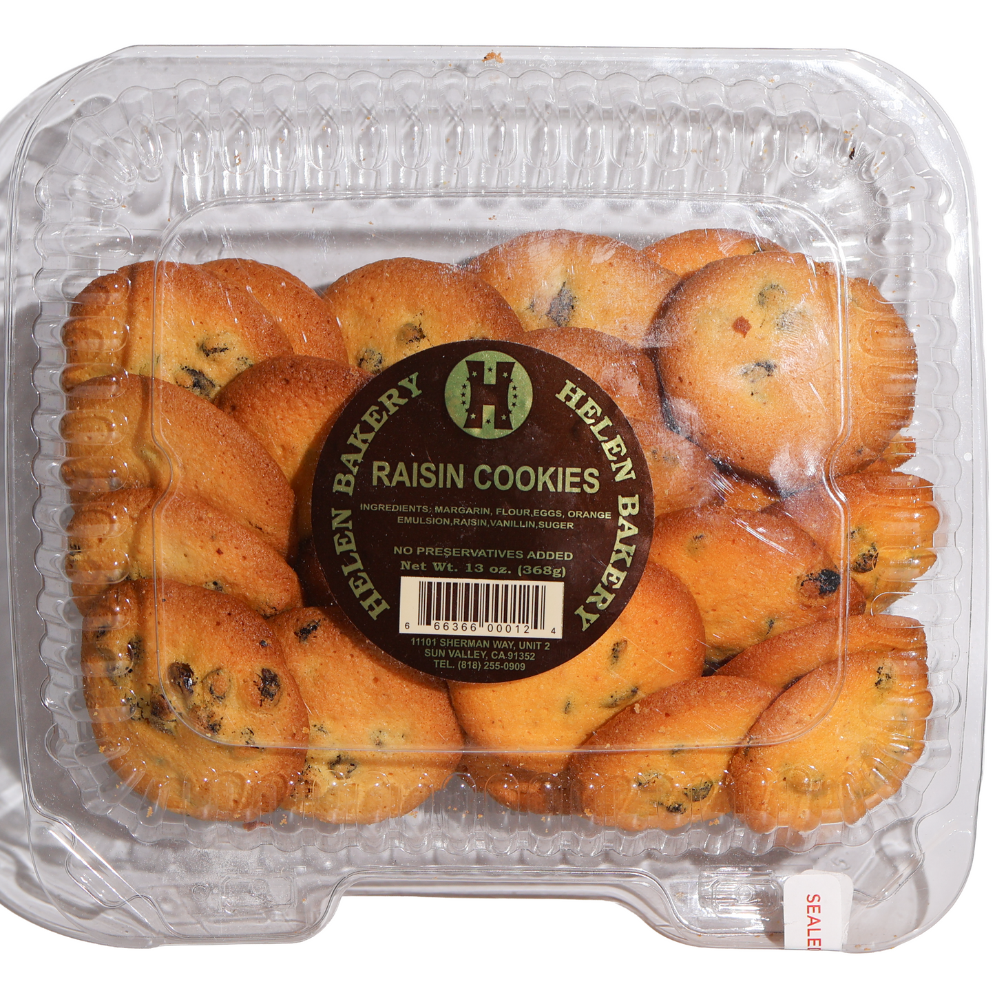 Helen Bakery Raisin Cookies, 13oz