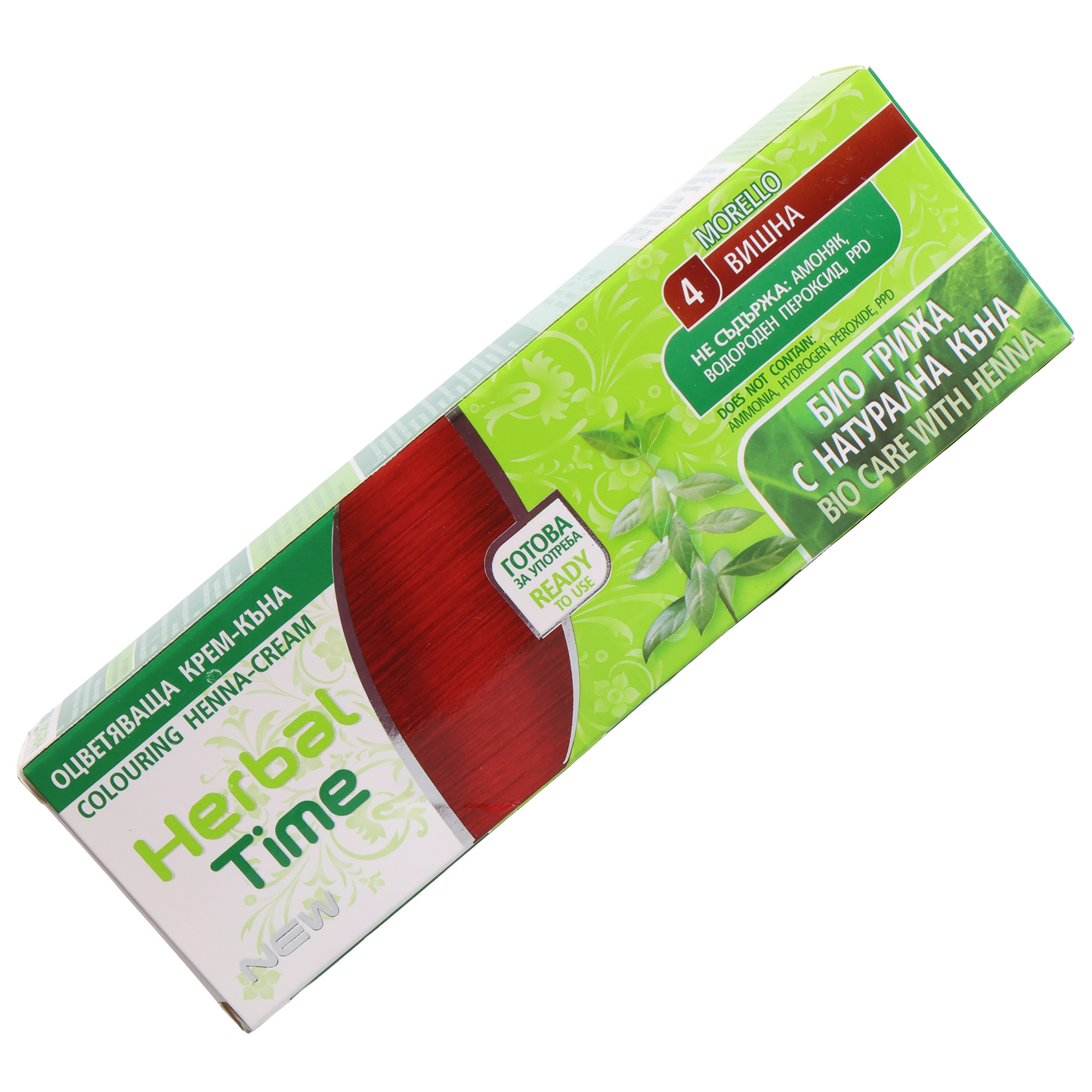 Herbal Time Morello No.4 Colouring Henna Cream, 2.54 fl oz