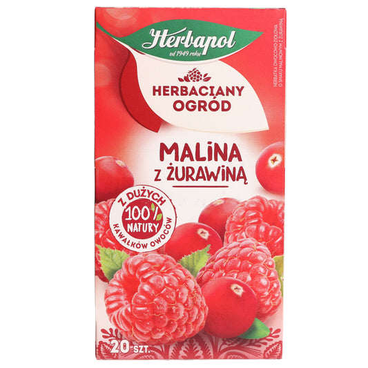 Herbapol Raspberry with Cranberry Tea Bags, 20 Tea Bags