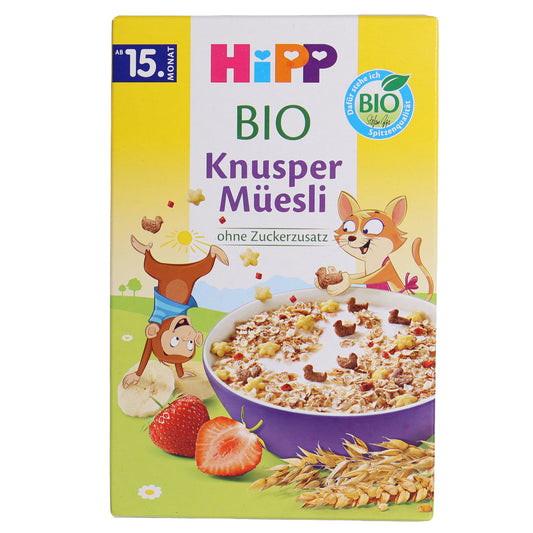 HiPP Organic Crunchy Muesli w/ Banana & Strawberry, 7.05oz
