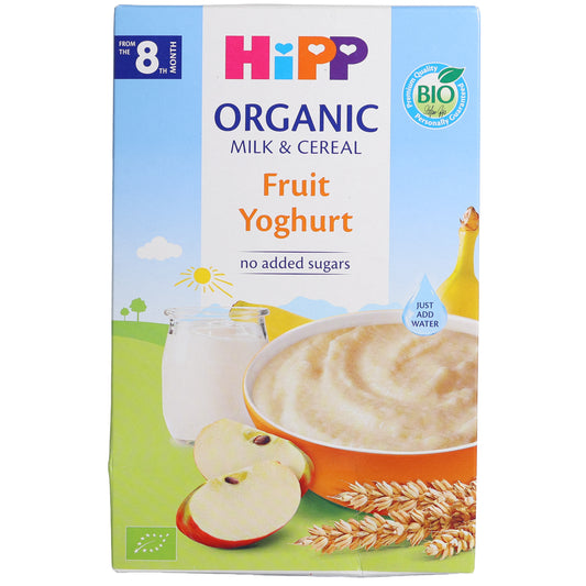 HiPP Organic Milk & Cereal Fruit Yogurt Baby Cereal, 8.8oz