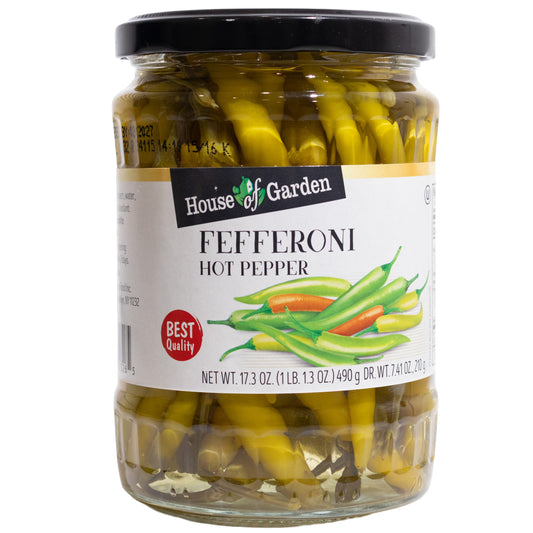 House of Garden Fefferoni Hot Peppers in Brine, 17.3oz