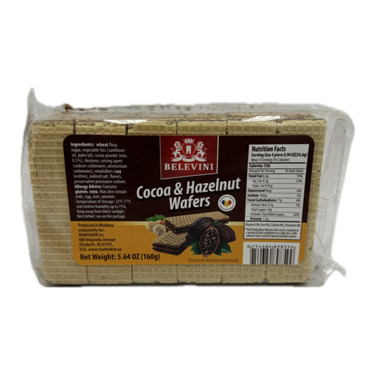 pack of Cocoa & Hazelnut Wafers, 160g