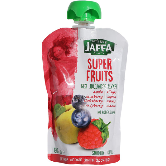 Jaffa Super Fruits Apple Blueberry Chokeberry Raspberry Fruit Smoothie Pouch, 4.2oz