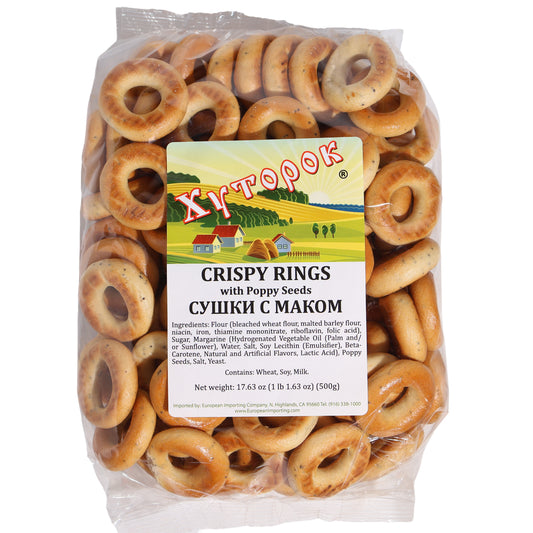 Khutorok Crispy Rings with Poppy Seeds Sushki, 17.63oz