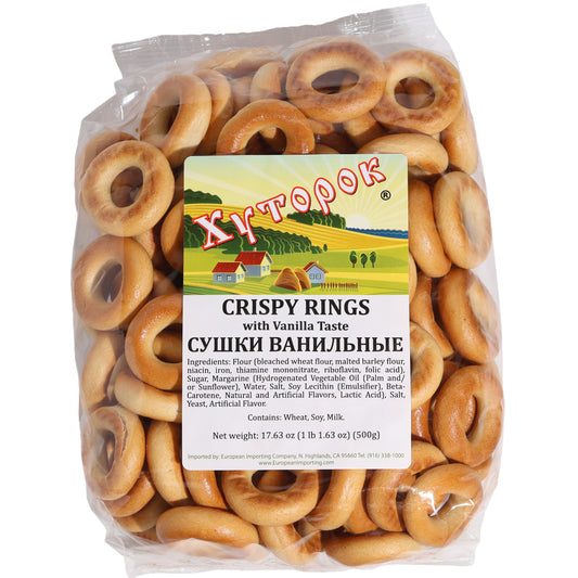 Khutorok Crispy Rings with Vanilla Taste Crisp Bread Rings, 17.63oz