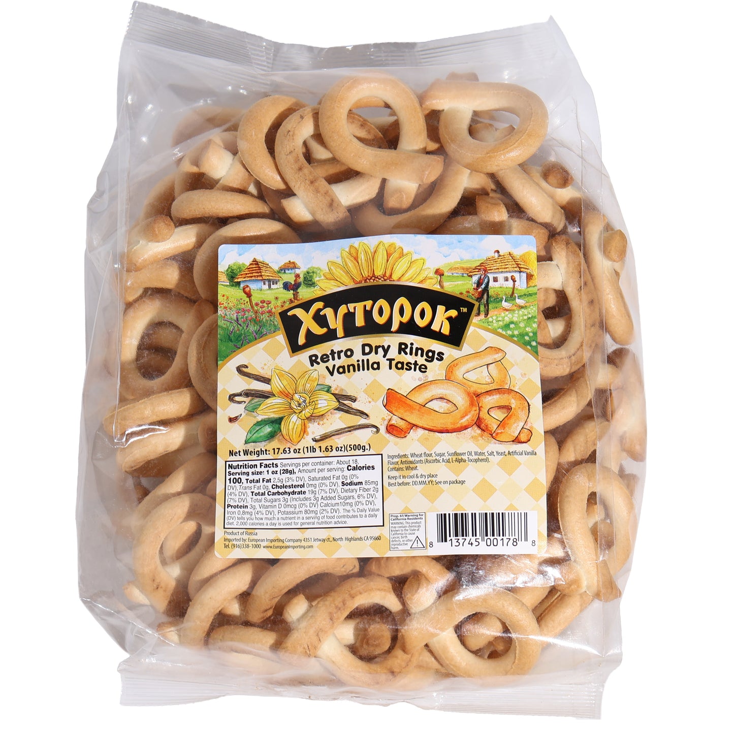Khutorok Retro Dry Rings Vanilla Taste, 17.63oz