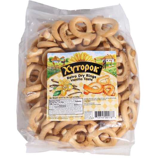 Khutorok Retro Dry Rings Vanilla Taste, 17.63oz