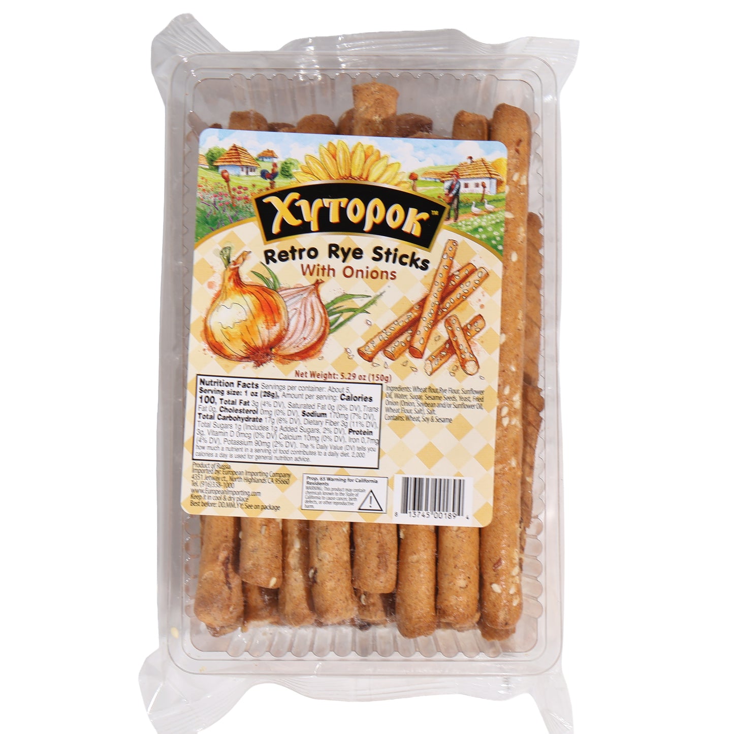 Khutorok Retro Rye Sticks with Onions, 5.29oz