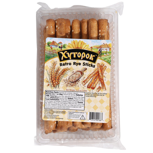 Khutorok Retro Rye Sticks with Sesame Seeds, 5.29oz
