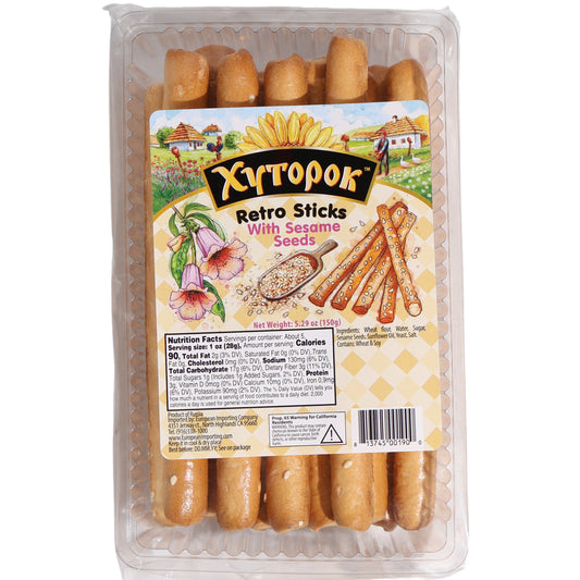 Khutorok Retro Sticks with Sesame Seeds Bread Sticks, 5.29oz