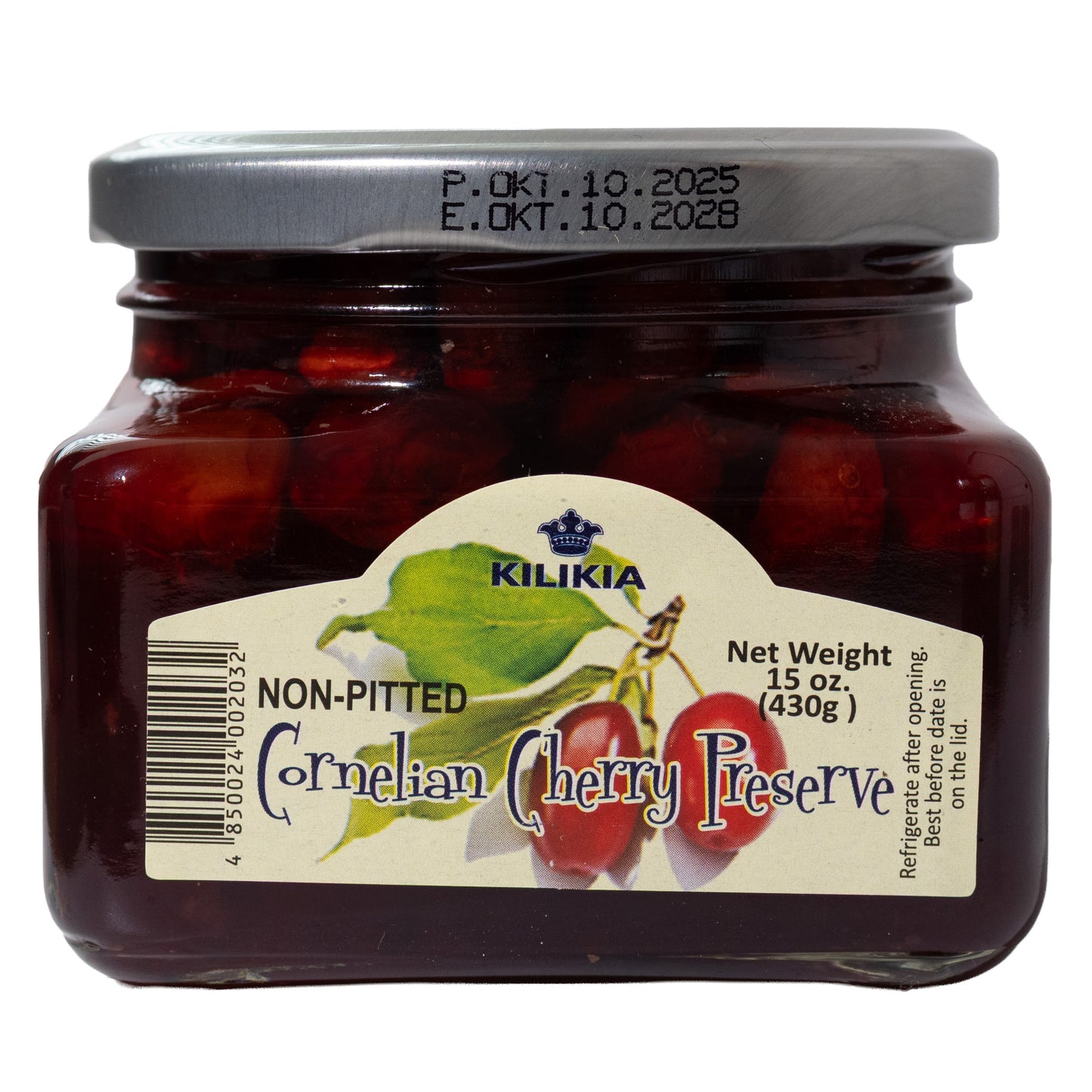 Kilikia Non-Pitted Cornelian Cherry Preserve, 15oz