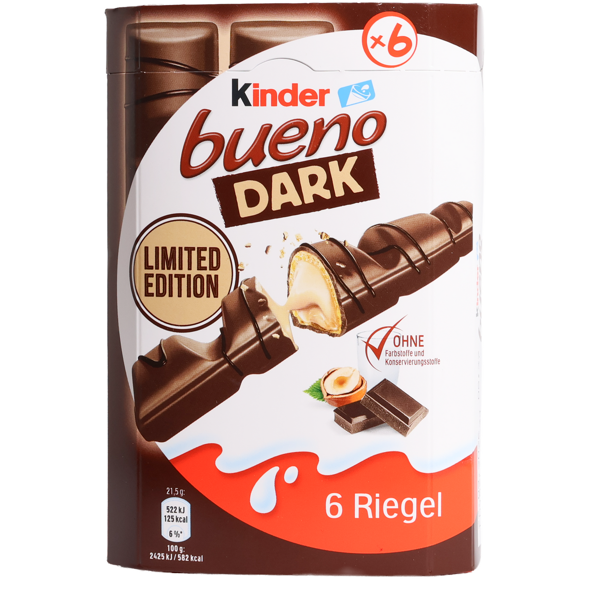 Kinder Bueno Dark Chocolate Hazelnut Wafer Bars, 4.55oz