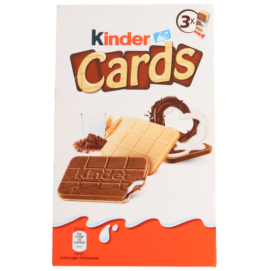 Kinder Cards Milk & Cocoa Wafer Biscuits, 2.71oz