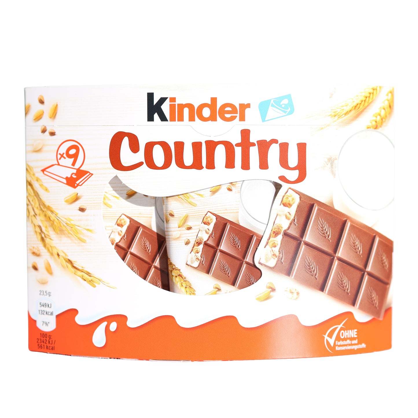 Kinder Country Milk Chocolate Bars with Milk Filling and Cereals, 7.46 oz