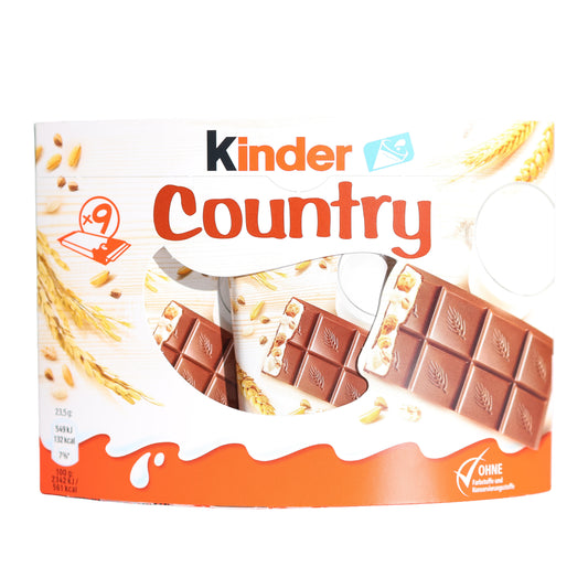 Kinder Country Milk Chocolate Bars with Milk Filling and Cereals, 7.46 oz