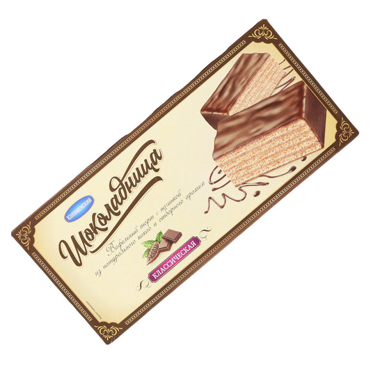 Kolomenskoe Shokoladnitsa Classic Chocolate Peanut Wafer Cake, 8.46oz