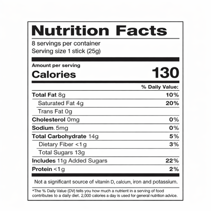 Kommunarka dark chocolate with pineapple & watermelon filling, 7.05 oz — nutrition facts label (serving size 1 stick / 25 g)