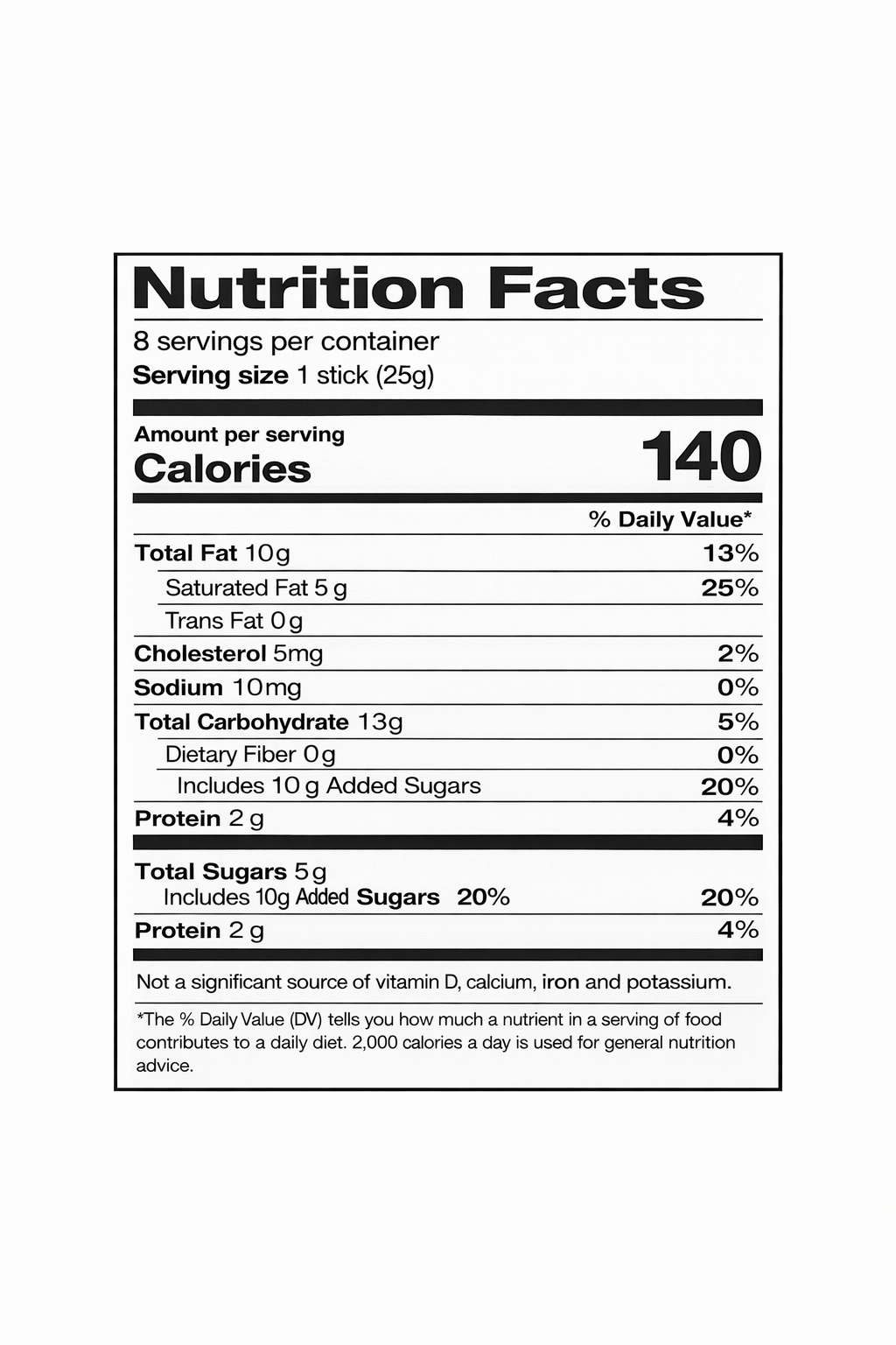 Kommunarka milk chocolate with hazelnuts, 8 bars, 7.05 oz — nutrition facts label (serving size 1 stick / 25 g)