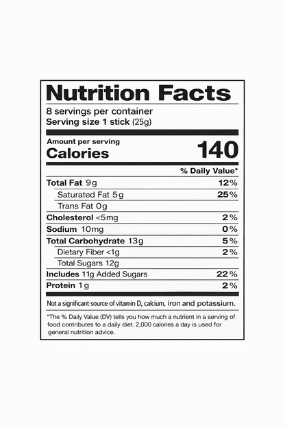 Kommunarka Truffles milk chocolate with filling truffle elite, 7.05 oz — nutrition facts label (serving size 1 stick / 25 g)