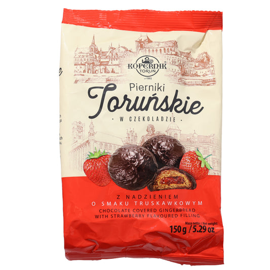 Kopernik Pierniki Toruńskie Chocolate Covered Strawberry Gingerbread, 5.29oz