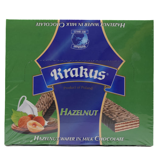 Krakus Hazelnut Wafer in Milk Chocolate, 20 Count