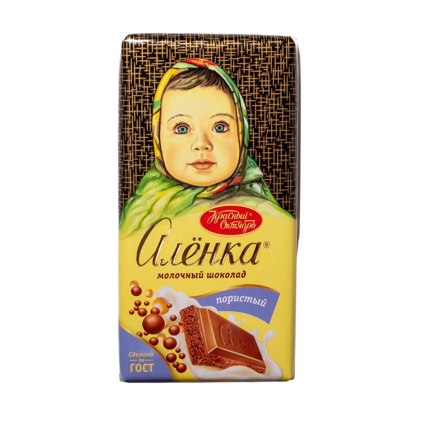 Krasnyi Oktyabr Alenka Aerated Milk Chocolate Bar, 3.2oz