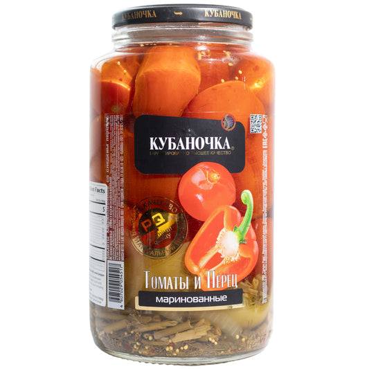 Kubanochka Pickled Tomatoes with Sweet Pepper, 52.95oz