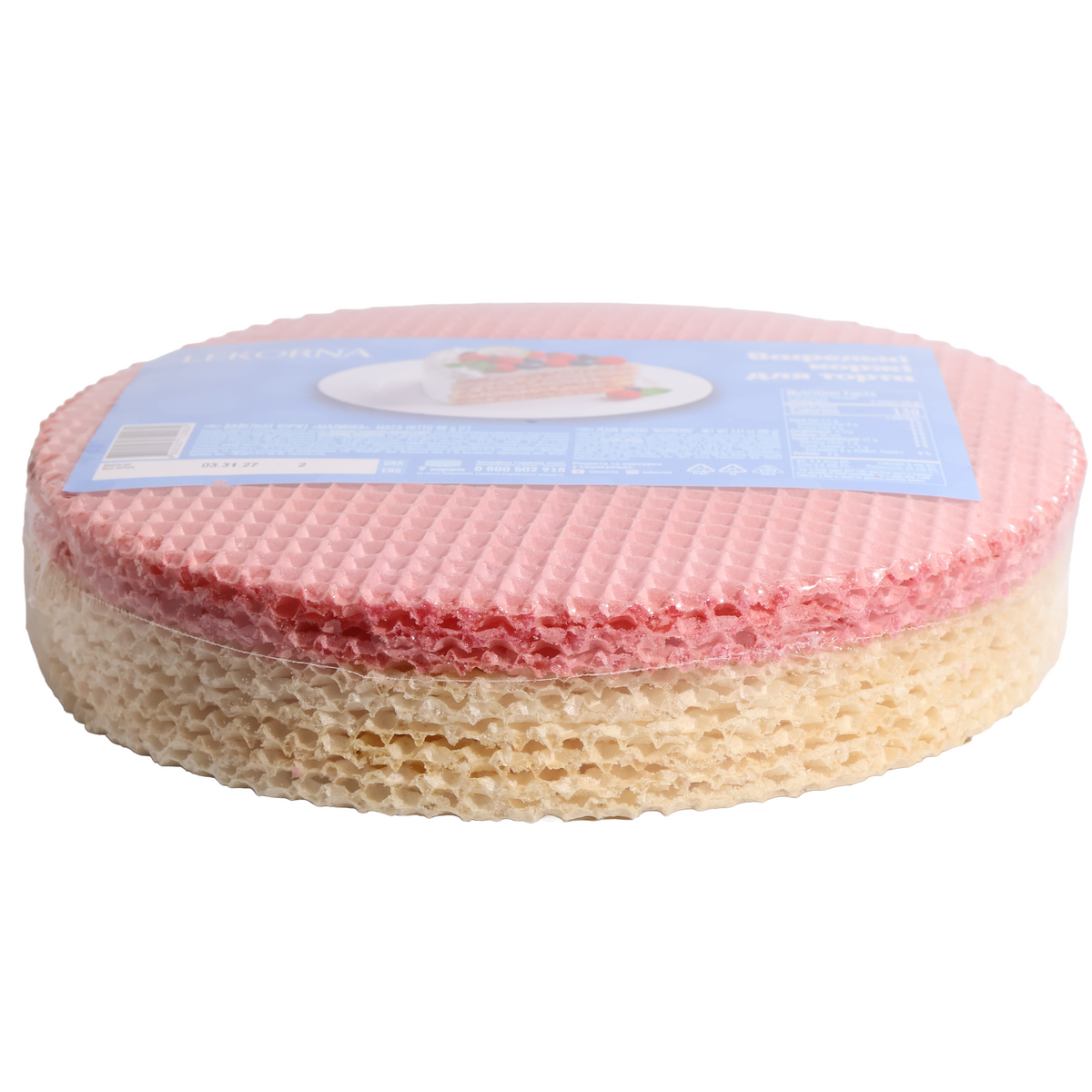 Lekorna Raspberry Plain Wafer Cake Layers, 3.17oz
