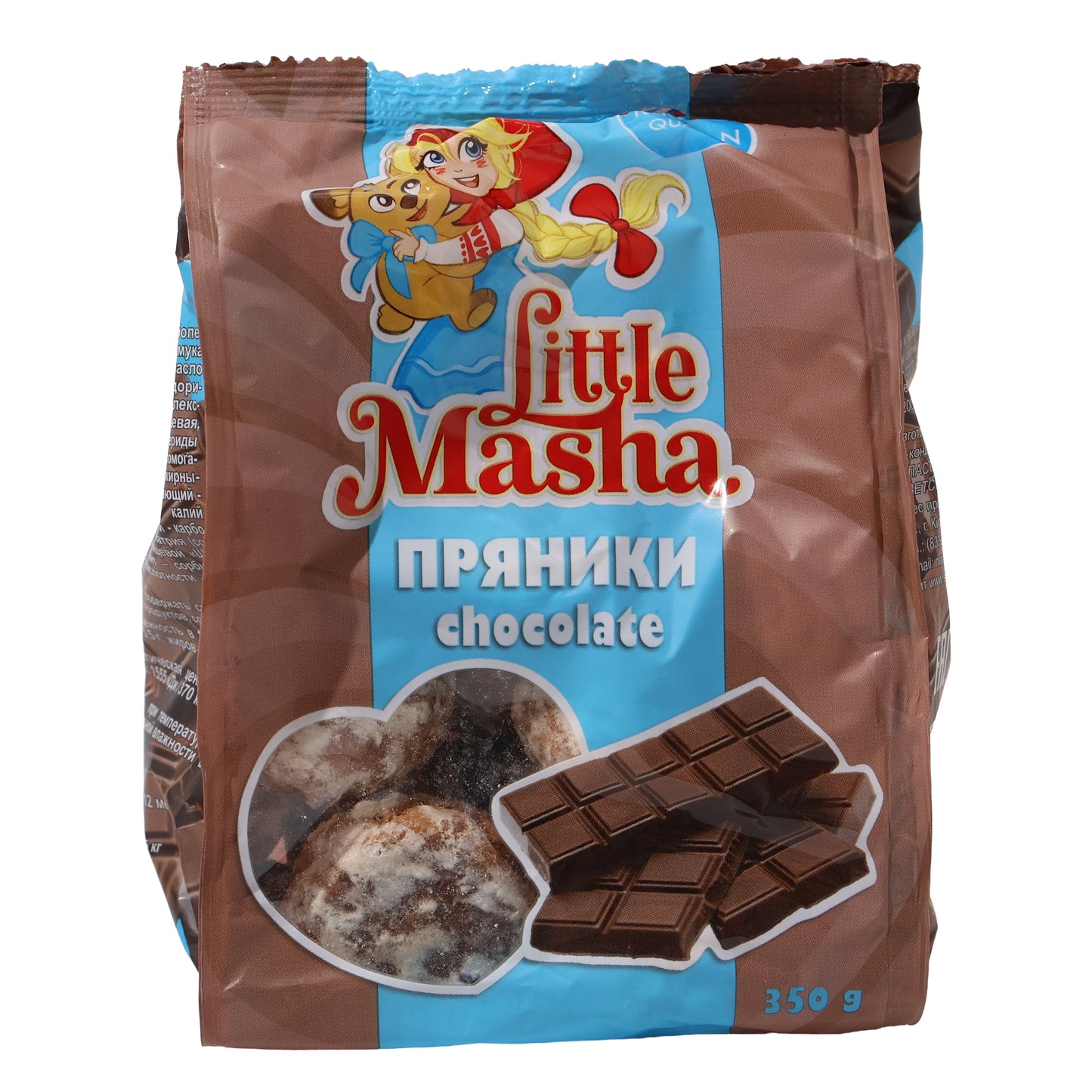 Little Masha Chocolate Pryaniki Glazed Gingerbread Cookies, 12.34oz